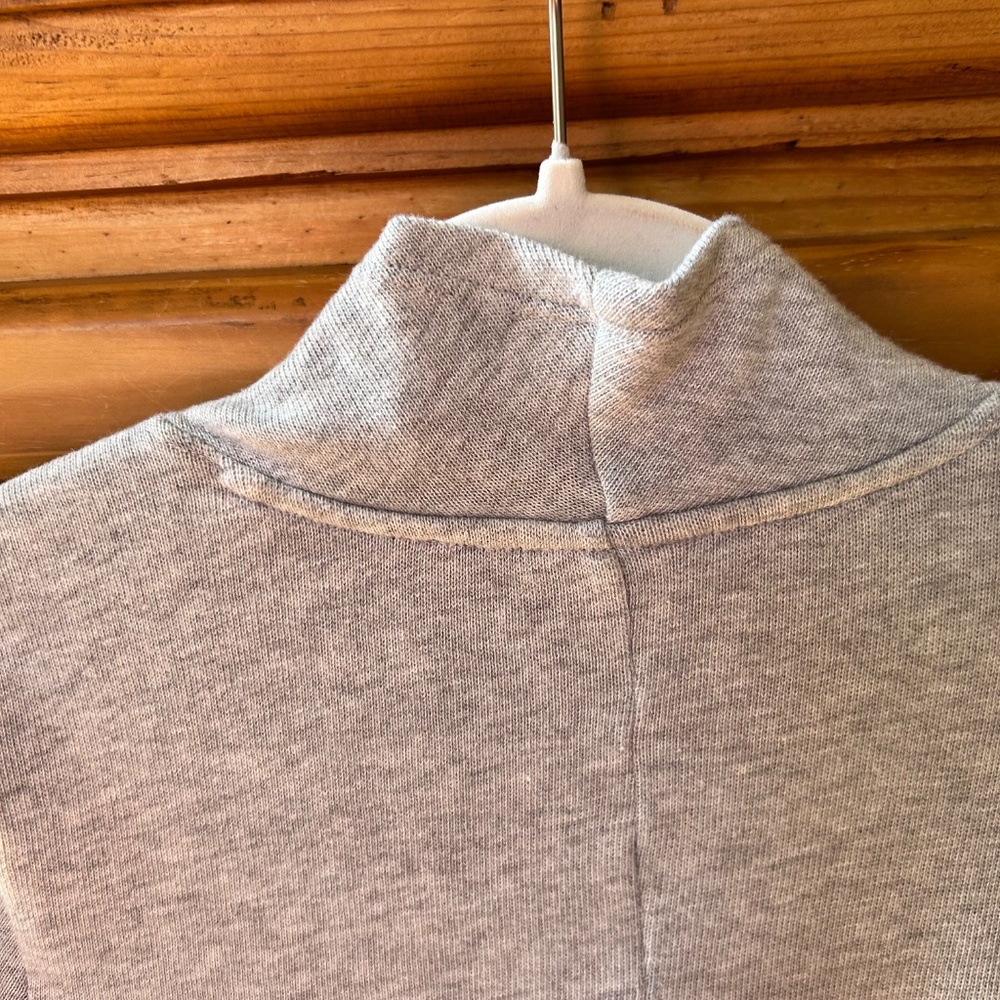 J. Jill Pure Jill Sweater Cardigan Cowl Neck Gray Wrap Top Cotton Blend Petite M - Picture 5 of 9